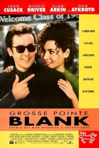 Grosse Pointe Blank Movie Poster | John Cusack | Minnie Driver | Alan Arkin | Dan Aykroyd | Joan Cusack | Jeremy Piven | Hank Azaria | Jenna Elfman | Ann Cusack | Ryan Mitchell | 1997